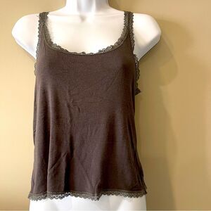 Aero Brown Lace Straps Soft & Sexy Tank Size Large